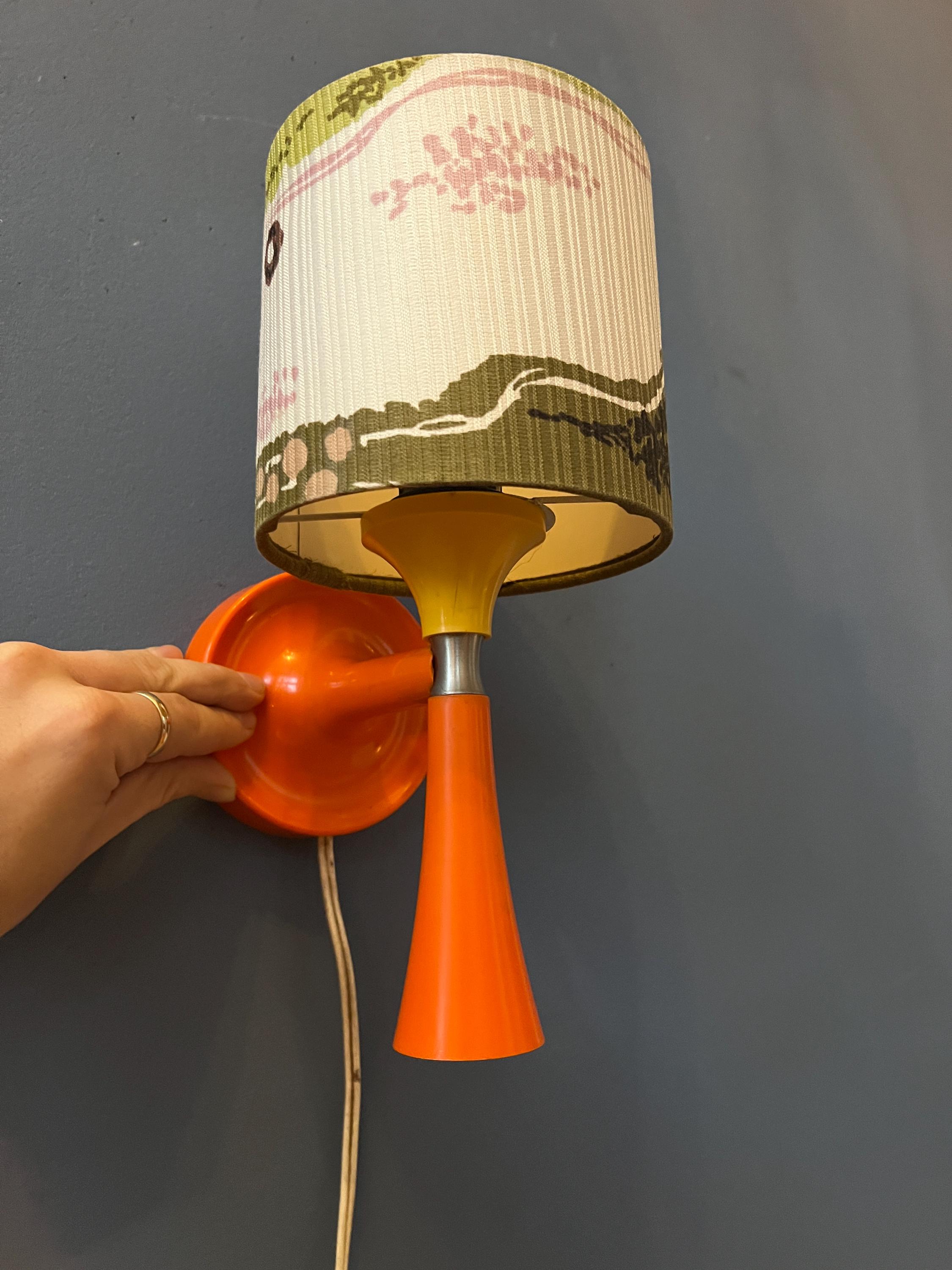 Orange Mid Century Space Age Textile Sconce Wall Lamp - Etsy