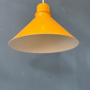 Set 2 of Vintage Yellow Metal Pendant Lamps image 9