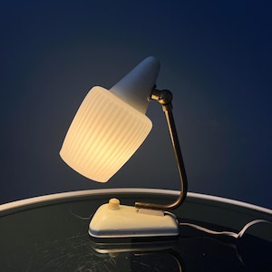 Mid Century Art Deco Style Opaline Glass Desk Lamp