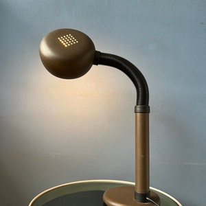 Brown Space Age Desk Lamp with Adjustable Arm