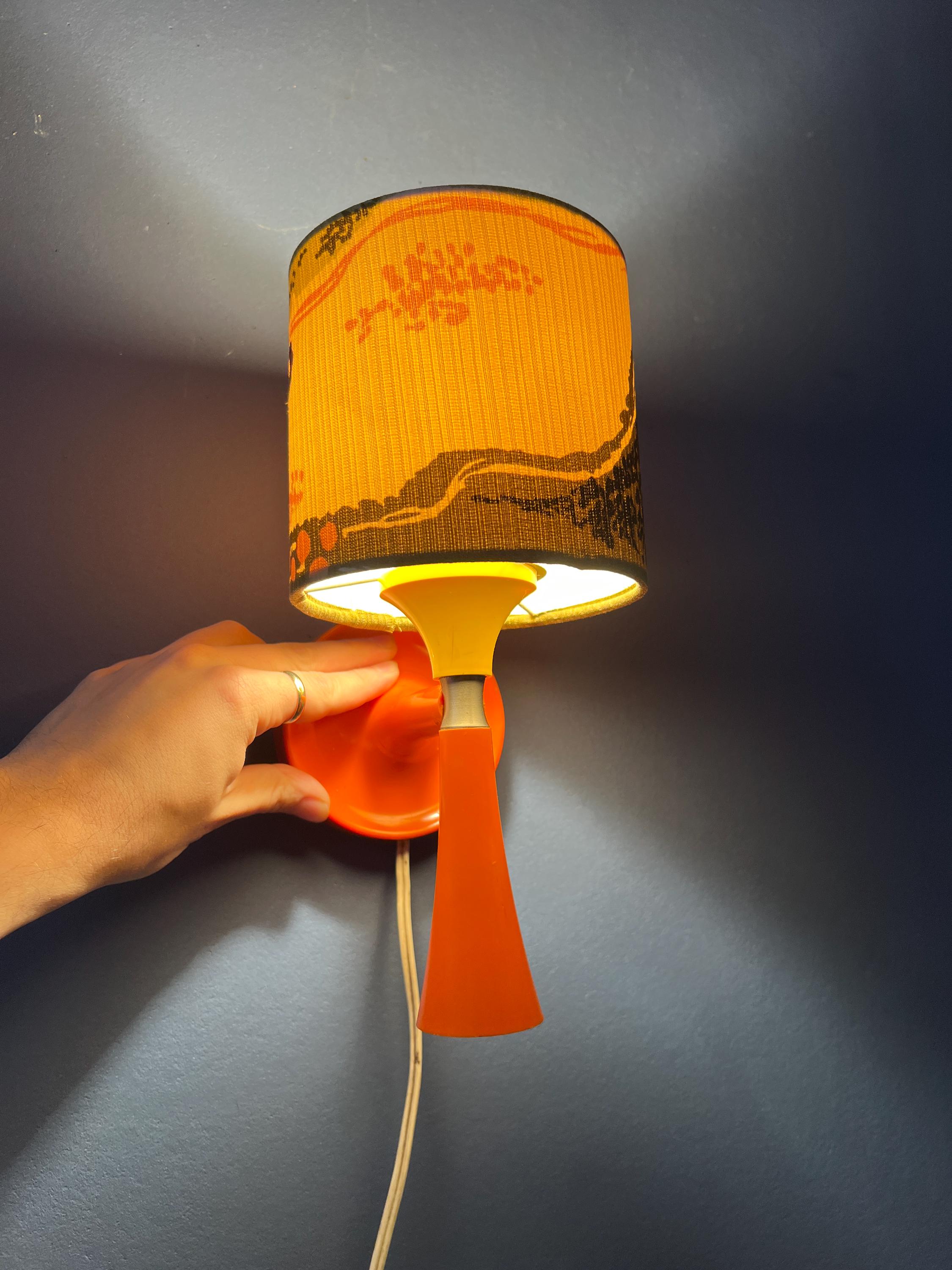 Orange Mid Century Space Age Textile Sconce Wall Lamp - Etsy