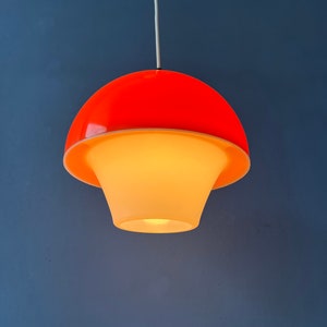 Acrylic Glass Orange and White Space Age Hanging Lamp