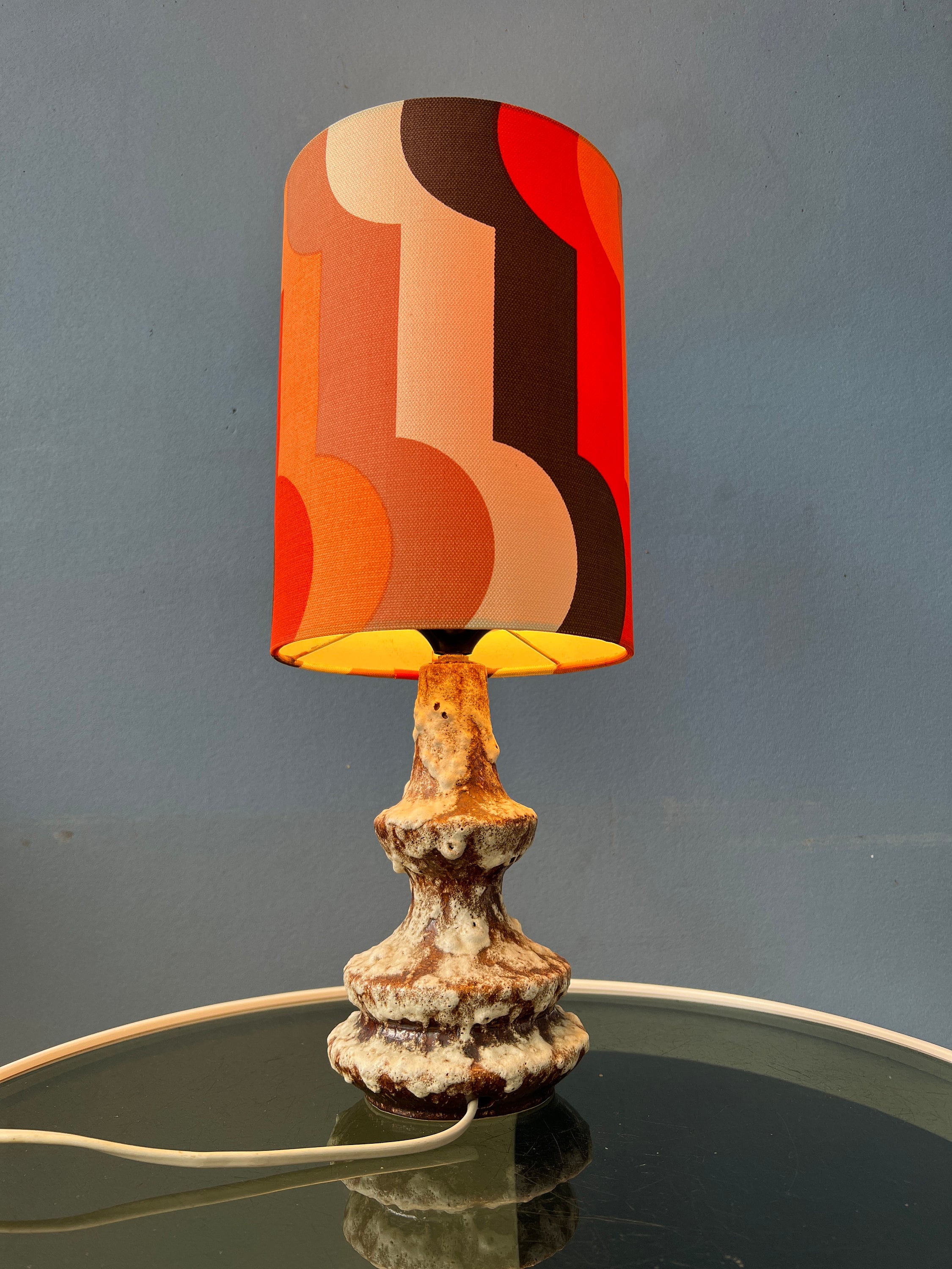 Orange Ceramic West Germany Fat Lava Space Age Table Lamp - Etsy