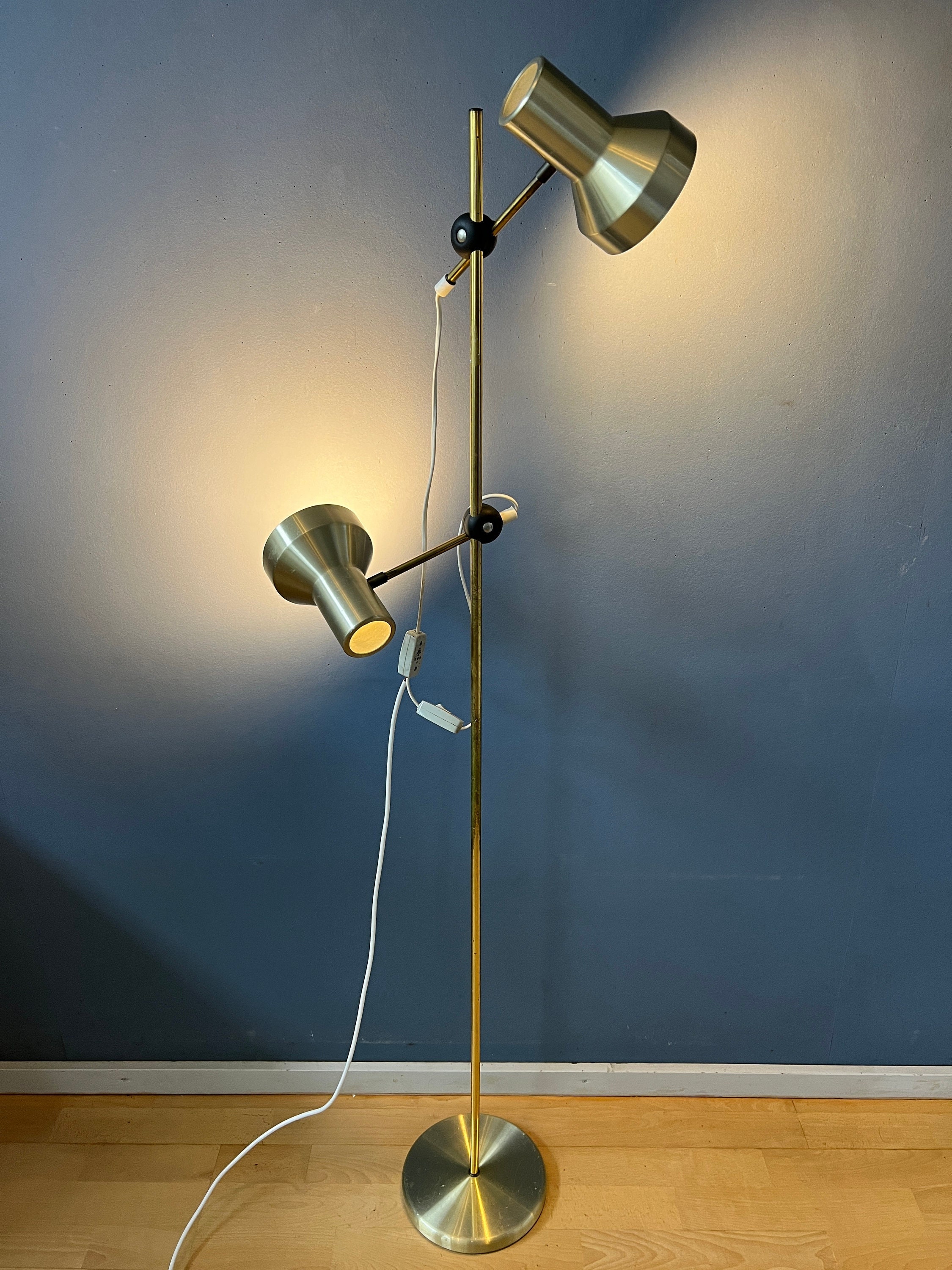 Mid Century Floor Lamp With Aluminium Spots / Space Age Standing