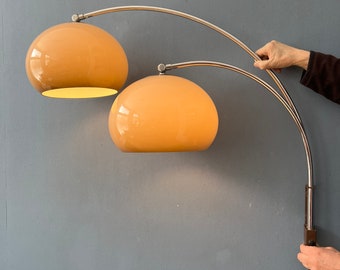 Vintage Double Arc Mushroom Wall Lamp by Dijkstra - Space Age Light Fixture