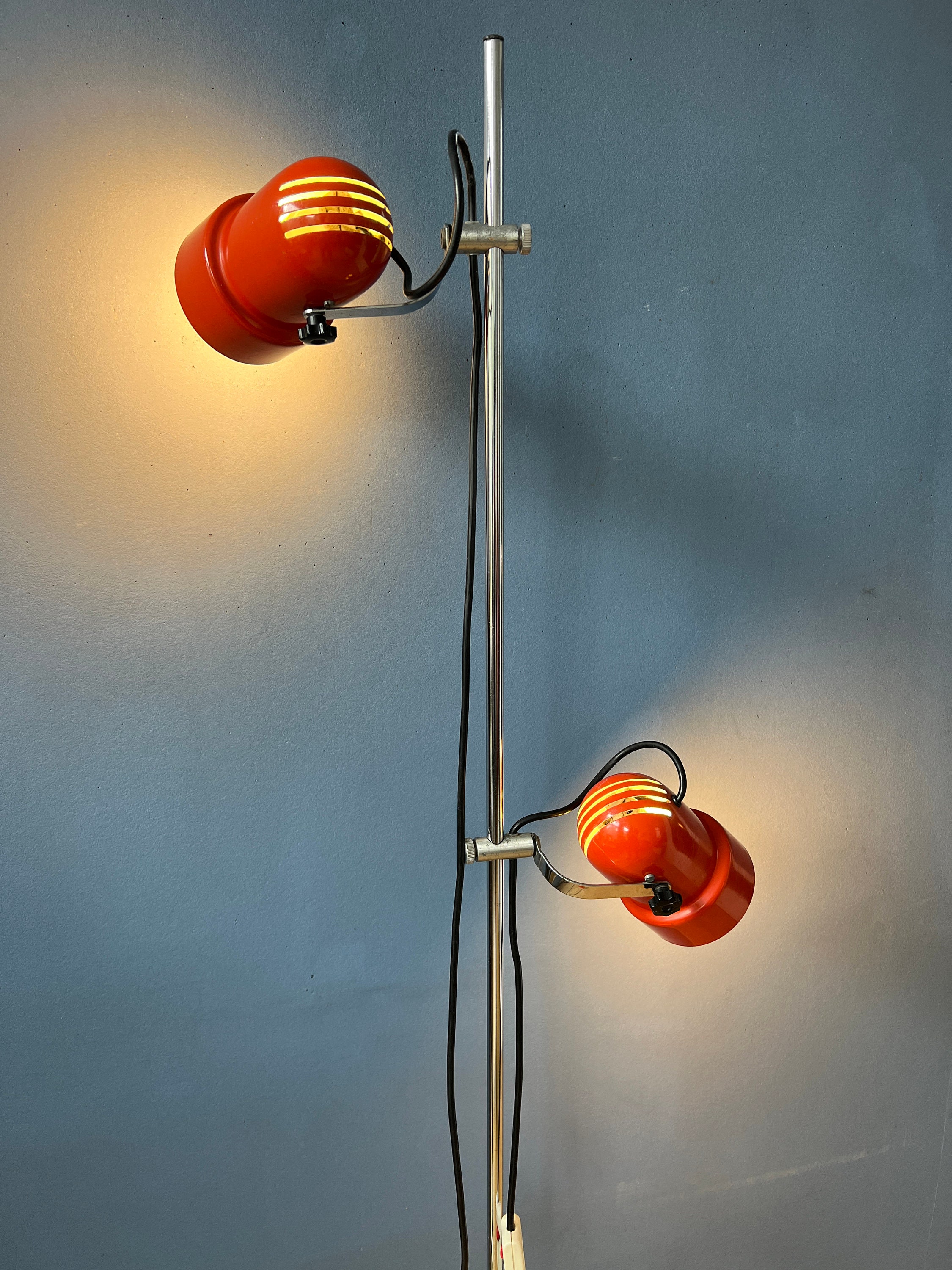 Red Mid Century Space Age Floor Lamp - Etsy