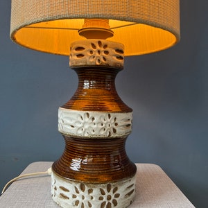 West Germany Fat Lava Ceramic Table Lamp / Mid Century German Desk Lamp image 4