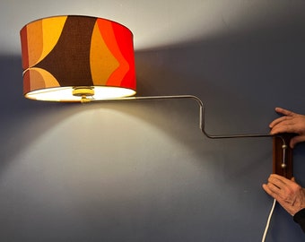 Valo shade \"space age\" ND ver.　ONE COLOR Space Age Swing-arm Wall Lamp With Orange Flower Shade - Etsy