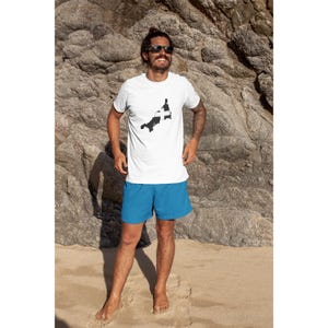 Camiseta Cornwall, camiseta com bandeira da Cornualha, camiseta St Piran, Kernow, mapa da Cornualha, presente para o homem da Cornualha