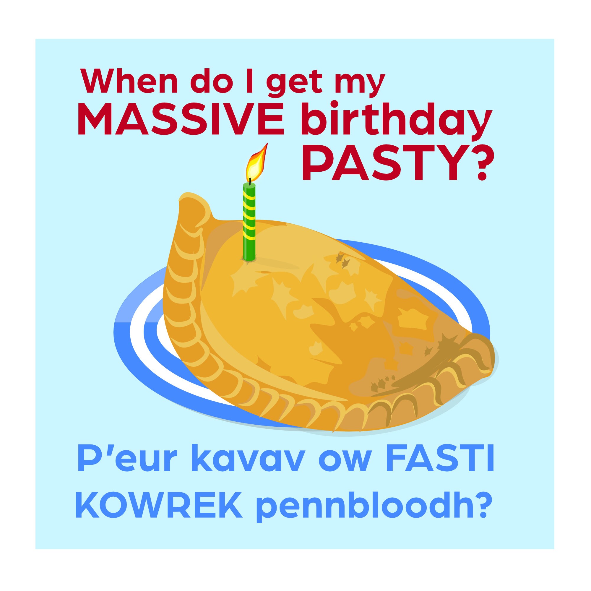 Cornish Birthday Card When do I get my MASSIVE birthday Etsy