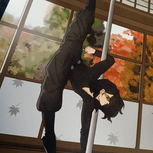 Anime Pole Dancer Aiizawa Kunstdruck: Hochauflösend (22x28 cm)