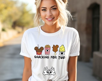 Gift for Pregnancy Announcement Shirt, Mom Gift, Disney Snacking For Two Pregnancy Announcement Shirt, Gift for Mom Shirts, Gift for Women