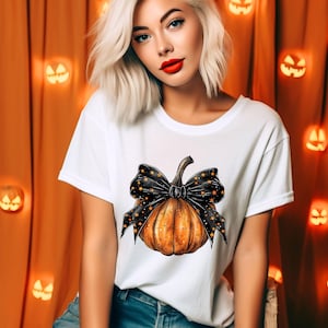 Retro Halloween Coquette Bow Spooky Mama Sweatshirt, Fall Pumpkin Coquette Bow Sweater, Fall Vibes Shirt, Fall Season Shirt, Halloween Tees