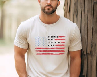 Dad USA Flag Patriotic Shirt, Fathers Day Gift For Father T-Shirt, Gifts For Dad, Patriotic Shirts For Men, Best Dad Gifts, Father Day Shirt