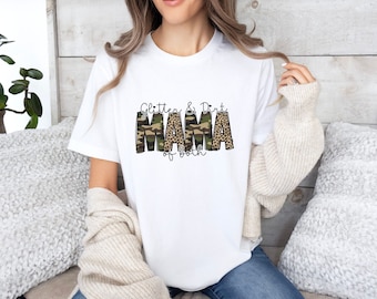 Glitter And Dirt Mama Of Both Shirt, Mama T-shirt, Leopard Design Shirt, Cute Mom Shirt,Mom Of Both Shirt,Leopard Mama Shirt,Camo Mama Shirt