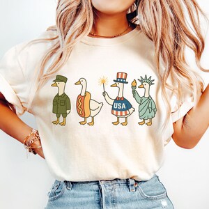 Funny 4th Of July Ducks Shirt, American Goose Tee, Funny for Independence Day Tee, Patriotic USA Tee, Patriotic Goose Shirt, Animal Shirt