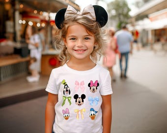 Mickey Friends Baby Tee, Minnie Bow Coquette, Womens Disneyworld T-shirt, Bow Pluto Daisy Donald Shirt, Cute Disney Top Shirt, Disney Gift