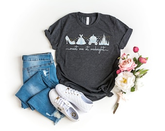 Chemise Meet me at Midnight, T-shirt inspiré de Cendrillon, voyage entre filles Disney 2025, chemise Cendrillon Disney, cadeau de fête de princesse, cadeau Disney