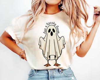 Halloween Goose Shirt, Just a Spooky Goose T-shirt, Funny HalloweenSshirt, Spooky Season Shirt, Spooky Goosey Shirt, Funny Goose Shirt