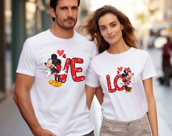 Minnie and Mickey Matching Shirt, Disney Couple Shirt, Minnie Mickey Shirt. Disney Love Shirt, Valentine's Day T-Shirt,Love Shirt,Valentines