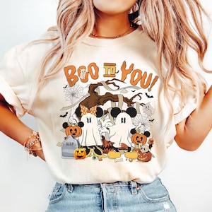 Boo to You Mickey Minnie Ghost Kürbis Shirt, Mickey Spooky Saison Halloween Kostüm Shirt, Mickey&#39;s Not so Scary Halloween Party Sweatshirt