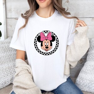 Disney Minnie Mouse Shirt, Retro Disney Shirts, Minnie Checkered Shirt, Disney Gift Shirts, Disney Shirts Women, Disneyland Trip Shirts