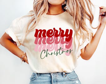 Merry Christmas Shirt, Christmas Sweatshirt, Classic Christmas Outfit, Christmas Shirts For Women, Christmas Gifts, Cute Christmas Tee Idea