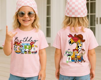 Personalized Toy Story Birthday Boy Girl Shirts, Custom Disney Toy Story Shirt, Woody Buzz Shirt, Kids Birthday T-Shirt, Toy Story Gift