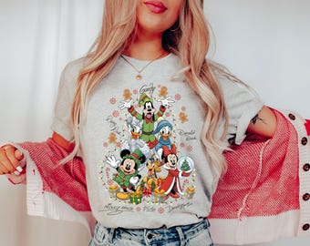 Retro Frohe Weihnachten Micky und Freunde Shirt, Disney Weihnachts-Sweatshirt, Mickey's Merry Christmas Party, Disneyland Weihnachtsshirt