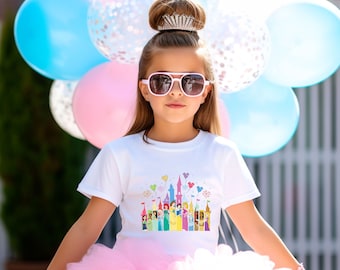 Viaje de Disney para niñas, camiseta de princesa, castillo de princesa, camiseta de castillo de Disney, camiseta de castillo de princesa de Disney, camiseta de vacaciones de Disney, regalo de princesa