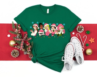 Disney Princess Christmas Shirt, Disney Christmas Sweatshirt, Disney Girls Matching Christmas Tee, Girls Disney Trip T-Shirt, Christmas Gift