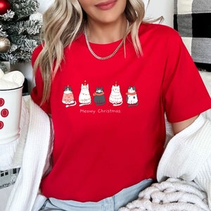 Meowy Christmas Shirt, Happy Cat Year Shirt, Funny Christmas Cat Shirt, Cat Christmas T-Shirt, Cats Shirts, Cat Lover Christmas Shirt, Gift