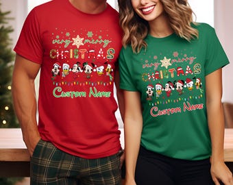 2024 Disney Weihnachten Shirt, personalisierte Disney Weihnachten Shirt, passendes Disney Weihnachten Familie Shirt, individuelles Disney Weihnachten Squad Shirt