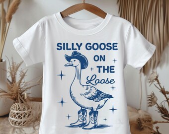Silly Goose On The Loose Toddler Shirt, Funny Silly Goose Kids Shirt, Funny Goose Kids Shirt, Natural Toddler Shirt,Gift for Kids Onesie Tee
