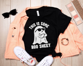 This is Some Boo Sheet Halloween Shirt, Retro Halloween Tshirt, Cool Ghost Crewneck Funny Halloween T Shirt, Gift for Halloween, Friend Gift