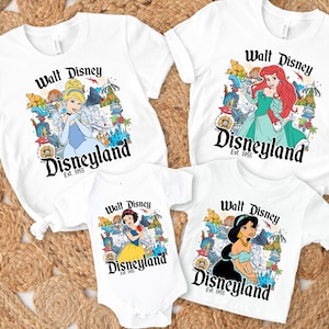Watercolor Disney Princess Shirt, Disney Aurora Snow White Cinderella Jasmine Shirt, Magic Kingdom Disneyland Girl Trip 2025, Disney Family