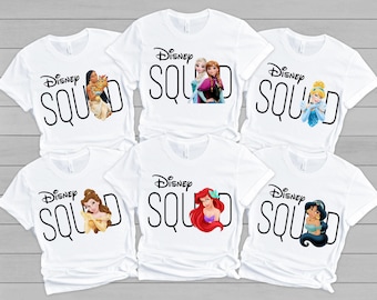 Disney Squad Shirt, benutzerdefinierte Disney Shirt, 2025 Disney Familie Shirt, Disney Trip Shirt, Disney Girly Bestfriend Geschenk Shirt, Disney Kinder Shirt