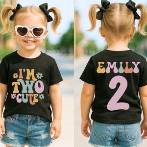 Two Cute Shirt, 2nd Birthday Shirt, Birthday Girl Shirt, 2nd Birthday Outfit, Toddler Birthday Shirt, Retro Groovy Birthday Girl, Two Year