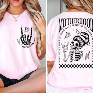 Motherhood Sometimes I Rock It Sometimes It Rocks Me Shirt, Mama Shirt, Mom Shirt, Rocker Mom Gifts, Mothers Day Gift, Gift for Mom Shirt