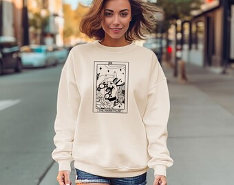 Bluza z nadrukiem "Wielka Trójka" z astrologicznymi znakami, Bluza z nadrukiem "Słońce, Księżyc i Wschodzący Znak", Prezent "Wielka Trójka", Bluza z nadrukiem "Castlecore"