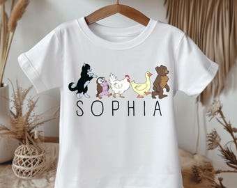 Personalized Little Bear Shirt, Cute Animal Friends Shirt, Daughter Gift Shirt, Animal Lover Shirt, Animated TV Show Shirt, Kids Shirt