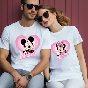Mickey and Minnie Couple Shirt, Mickey Shirt, Minnie Shirt, Disney Couple Shirts, Valentines Day T-Shirt, Her Mickey His Minnie Shirts