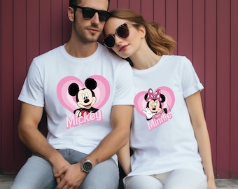 Mickey and Minnie Couple Shirt, Mickey Shirt, Minnie Shirt, Disney Couple Shirts, Valentines Day T-Shirt, Her Mickey His Minnie Shirts