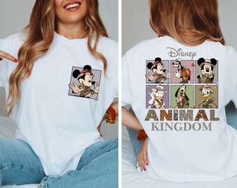 Maglietta personalizzata Disney Animal Kingdom Topolino Minnie, maglietta bifacciale Disney Animal Kingdom Topolino, maglietta Disney Family Animal Kingdom