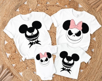 Disney Halloween Shirt, Mickey und Minnie Shirt, Jack und Sally Shirt, gruselige Saison Shirt, Kürbis T-Shirt, Jack Skellington Sally Paar Reise