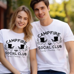 Trendy Campfire Social Club Shirt, Camping Shirt For Camp Counselors, Summer Camp Gift For Family Friends, Camping Lover Shirt