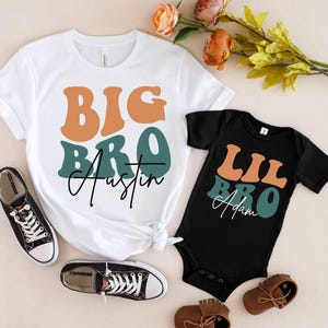 Custom Big Brother Shirts, Little Brother Shirts, Personalized Big Bro Lil Bro Matching Shirts,Big Bro T-Shirt,Lil Bro T-Shirt,Sibling Shirt