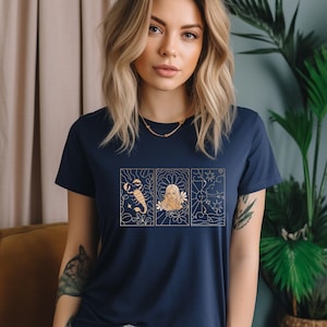 Camiseta personalizada com os três signos astrológicos grandes, camiseta personalizada com o signo do sol, lua e ascendente, presente personalizado com os três grandes, camiseta personalizada com astrologia, camiseta do zodíaco