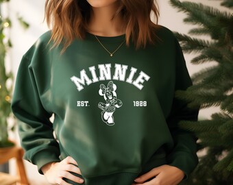 Bluza z Myszką Minnie, Koszulka Disney, Bluza Disneyland, Koszulka Disney World, Koszulki z pasującymi postaciami Disneya dla całej rodziny, Koszulka retro Disney