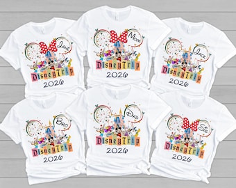 Camiseta personalizada de viaje a Disney 2026, camiseta de viaje a Disney, camiseta de vacaciones familiares de Disney, camiseta familiar a juego de Disney, camiseta familiar de Disney World 2026